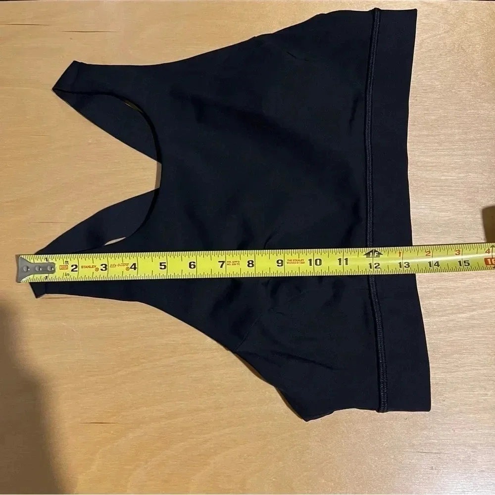 Lululemon Fast & Free Sports Bra Nulux Black Size 12 Unpadded Yoga W2AMIS